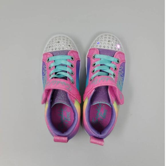 Skechers Girls Twinkle Sparks Winged Magic Sneaker Hot Pink Multi NWOB Size 11 - Picture 7 of 11